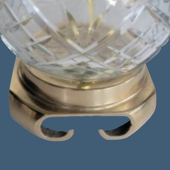 Vintage 1990s Cut Crystal and Brass Boudoir Lamp with Grey Shade - Picture 4 of 7